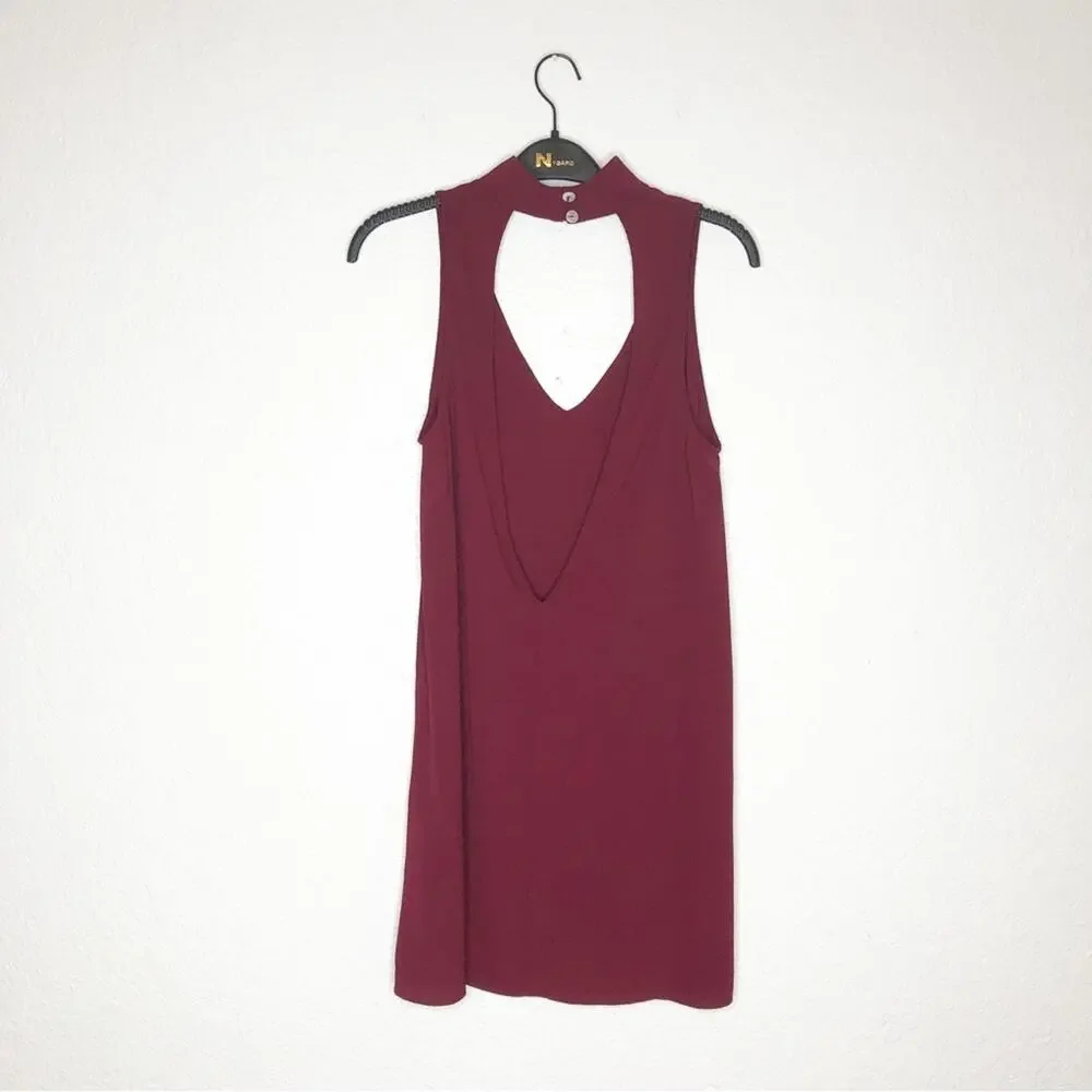 Show Me Your Mumu Friday Chocker burgundy pebble dress size Extra Small XS NWT
